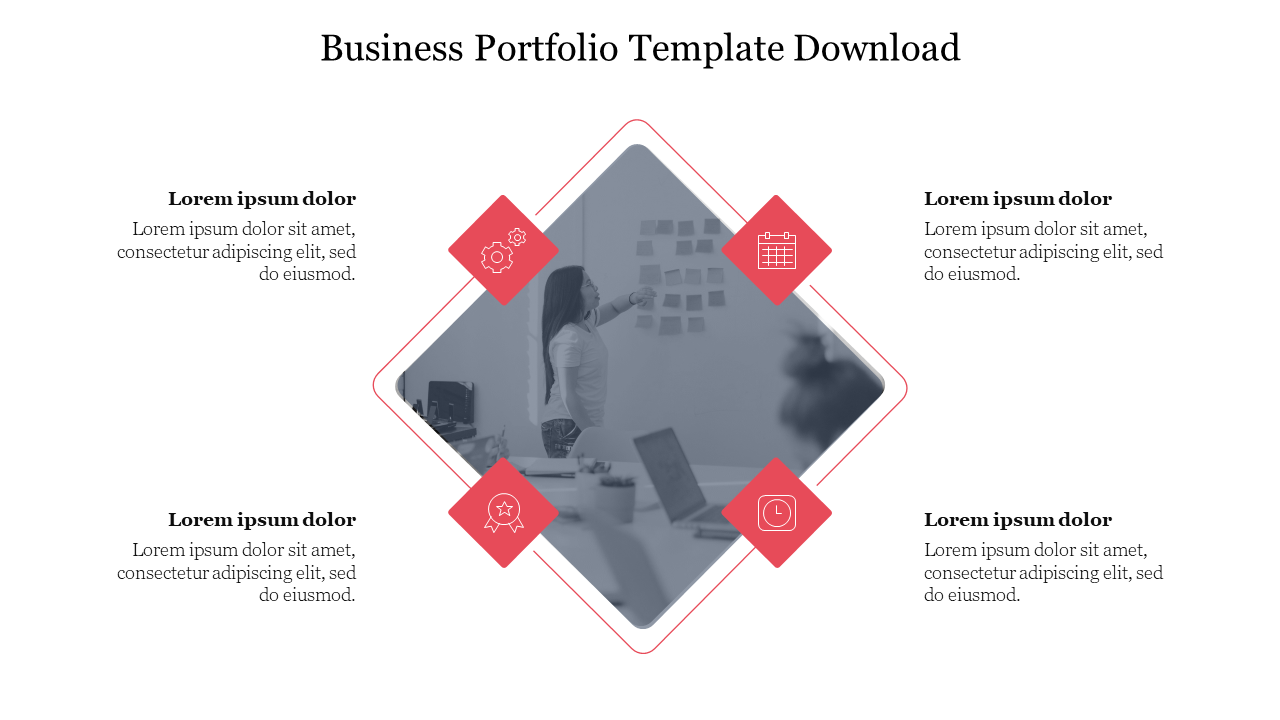 Free - Stunning Business Portfolio Template Download Slide